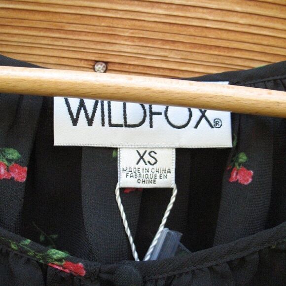 NWT Wildfox Sheer Rose Print Peasant Blouse Top - Picture 8 of 9